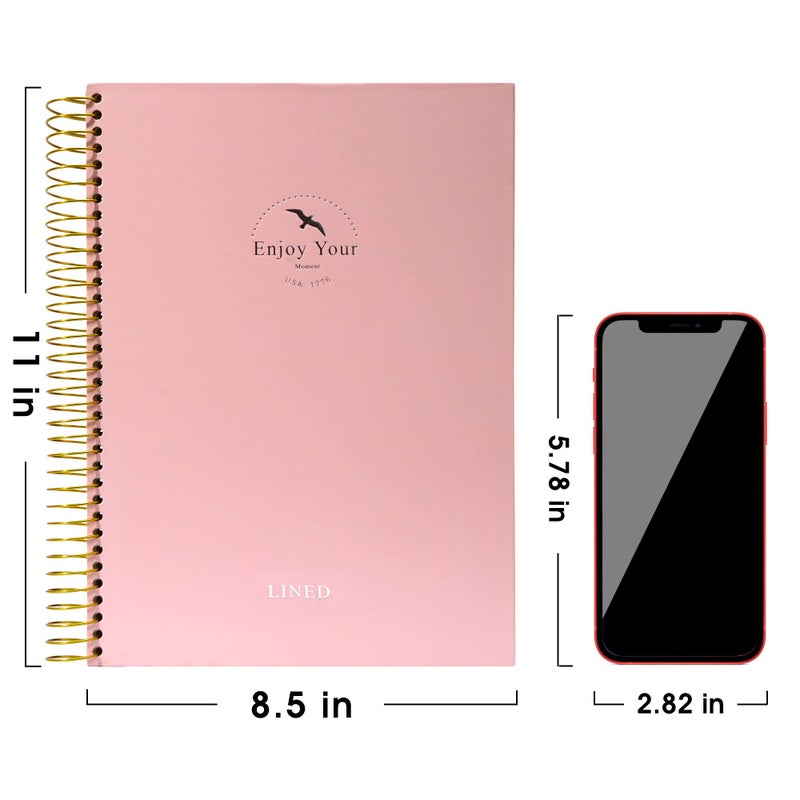 فلاينج إيجال FLYING EAGLE دفتر ملاحظات حلزوني بغلاف صلب مقاس 8.5 × 11 دفتر ملاحظات حلزوني كبير 210 صفحة دفتر ملاحظات بتكوين دفتر ملاحظات بسلك سلكي دفتر ملاحظات للعمل لمستلزمات المدارس المكتبية، وردي - Image 4